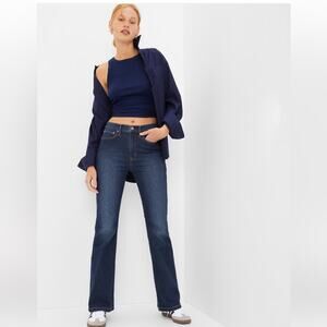 Gap Vintage Flare High Rise Jeans 25/0 Petite Dark Wash